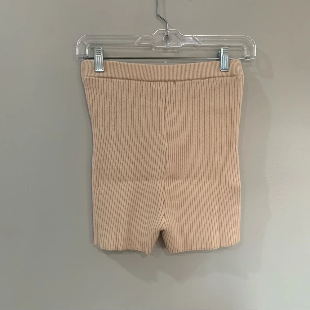 NWT OW Intimates Set Cardigan Shorts Ribbed in Light Beige